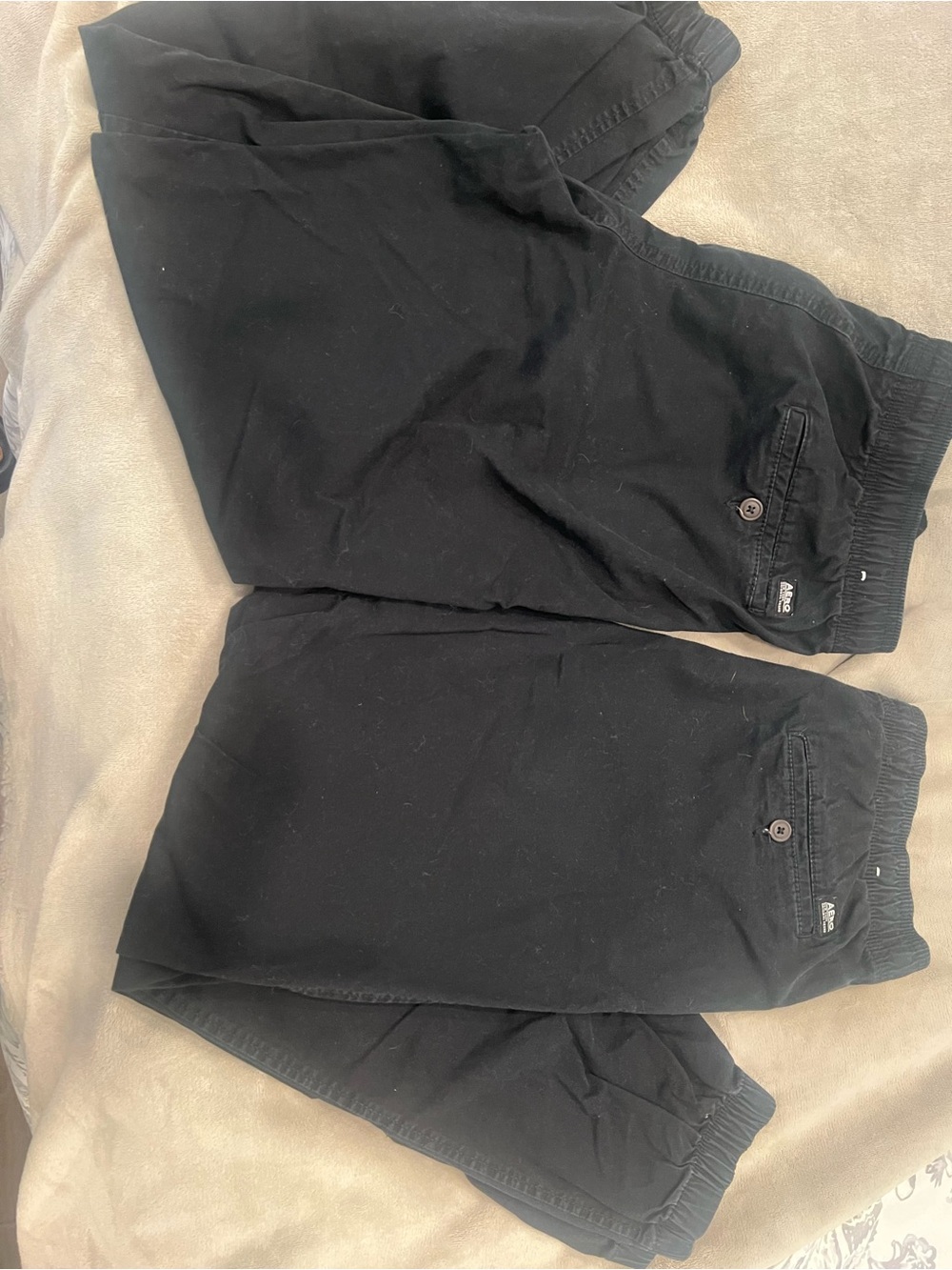 Aeropostale Men's Black Elastic Waist Jogger Pants
